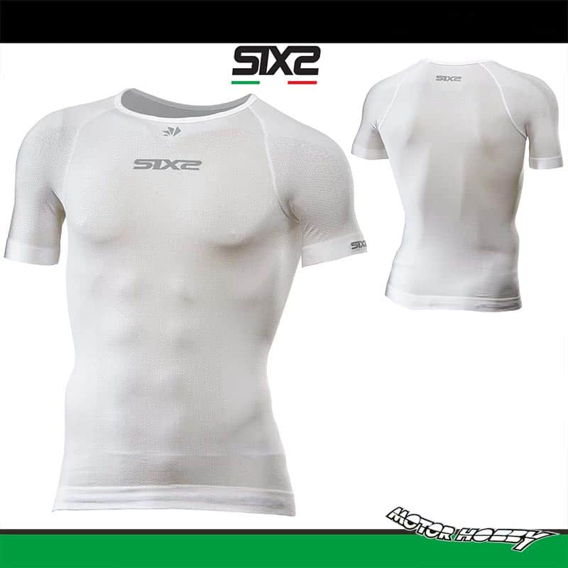 T-SHIRT MAGLIA TERMICA GIROCOLLO INTIMA TECNICA SIX2 TS1L BT LIGHT WHITE CARBON UNDERWEAR