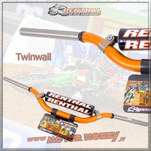 MANUBRIO CROSS ENDURO MOTARD RENTHAL TWINWALL PIEGA 997 D.28,6 mm COLORE ARANCIO