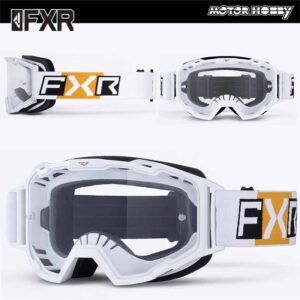 MASCHERA CROSS ENDURO FXR MAVERICK PRIME MX BIANCO ORO LENTE PRE-CURVATA