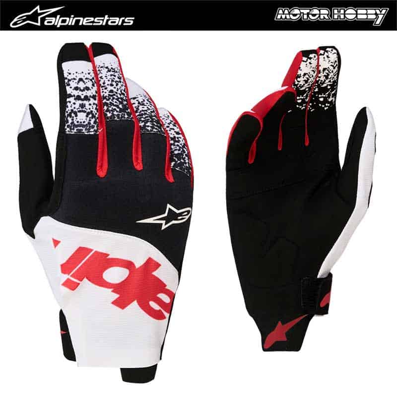 GUANTI CROSS ENDURO ALPINESTARS TECHSTAR BLACK WHITE RED FLUO 2027