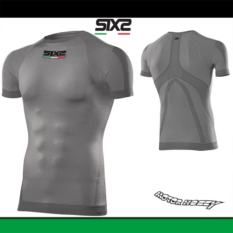 T-SHIRT MAGLIA TERMICA GIROCOLLO INTIMA TECNICA SIXS SIX2 TS1 DARK GREY