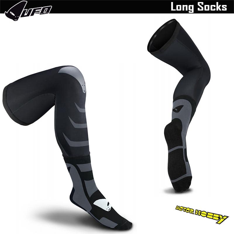 COPPIA CALZE LUNGHE OFF-ROAD UFO PLAST LONG SOCKS RINFORZATE NERO