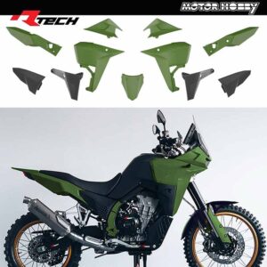 KIT PLASTICHE KOVE 800 REVOLUTION PER MODELLI X-PRO E RALLY 2024/2026 VERDE MILITARE – NERO