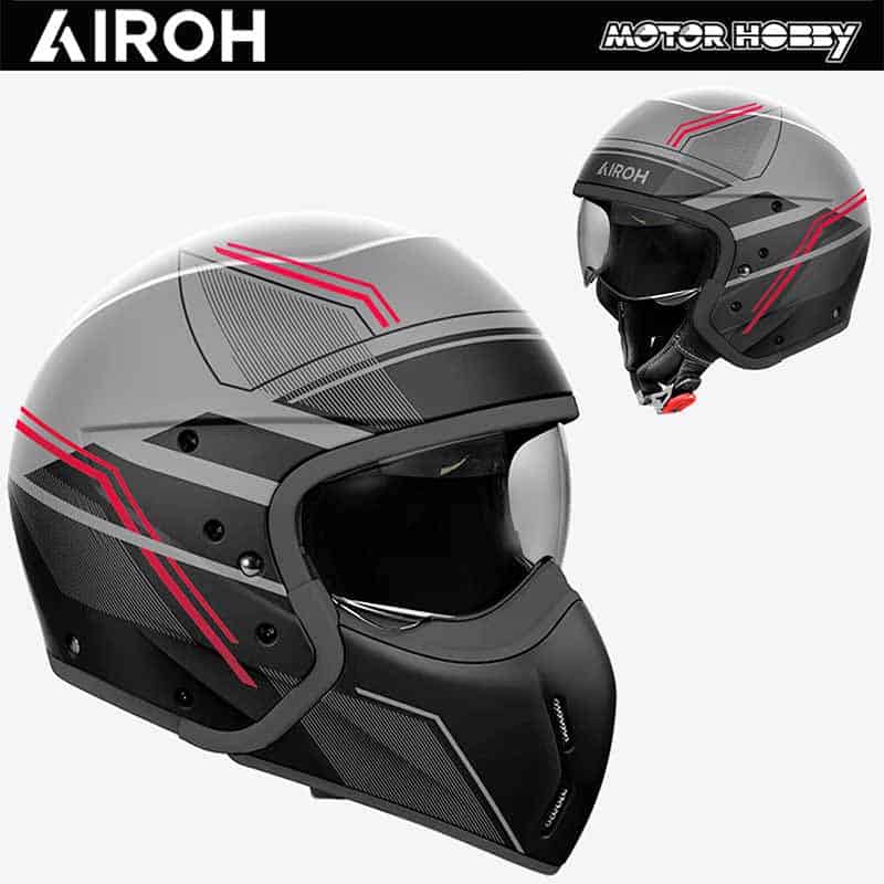 CASCO MODULARE JET CROSSOVER AIROH J110 SLIM RED MATT ECE 22.06