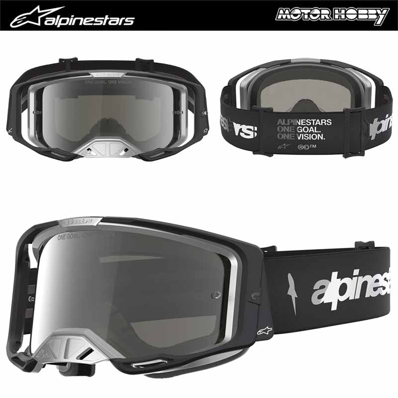 MASCHERA CROSS ENDURO ALPINESTARS VISION 8 AMBER NERO GRIGIO LENTE SPECCHIATA