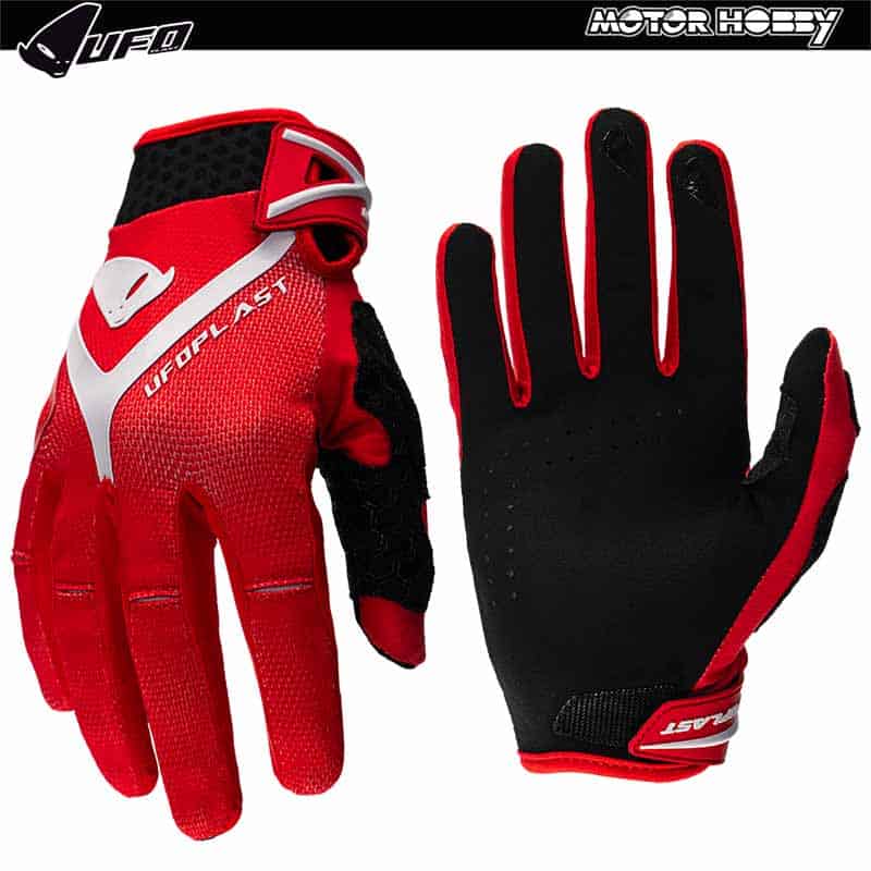 GUANTI CROSS ENDURO UFO PLAST HAYES ROSSO BIANCO
