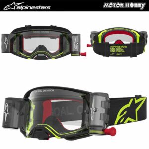 MASCHERA CROSS ALPINESTARS SUPERTECH FIRMA ROLL-OFF BLACK YELLOW FLUO MODELLO 2027
