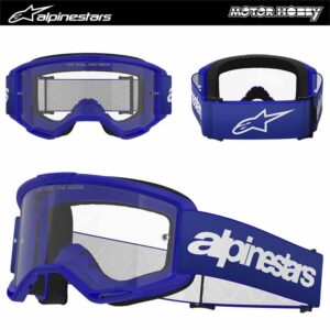 MASCHERA CROSS ENDURO ALPINESTARS VISION 3 WORDMARK BLU LENTE CHIARA