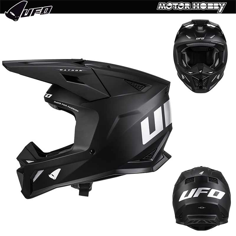 CASCO CROSS ENDURO UFO RAYSON NERO OPACO ECE 22.06 MODELLO 2027