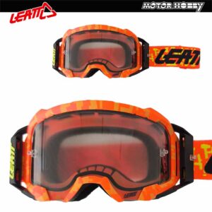 MASCHERA CROSS ENDURO LEATT VELOCITY 5.5 ARANCIO FLUO LENTE LIGHT GREY 58%