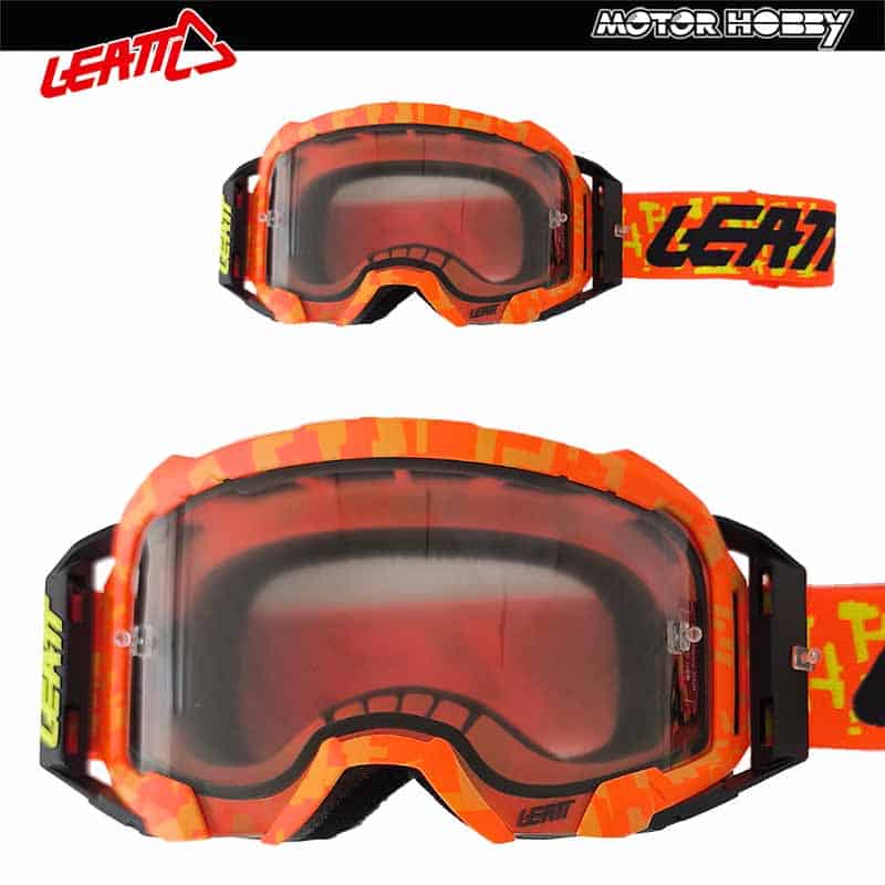 MASCHERA CROSS ENDURO LEATT VELOCITY 5.5 ARANCIO FLUO LENTE LIGHT GREY 58%