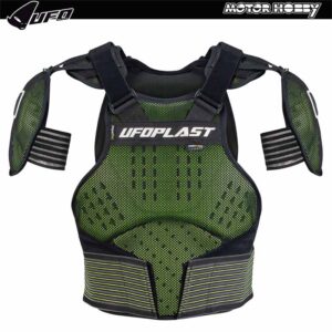 PETTORINA CROSS ENDURO UFO SWAT EFFETTO MEMORY LIVELLO 2 NERO VERDE TAGLIA UNICA