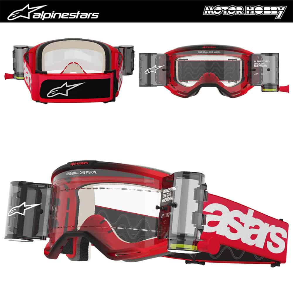MASCHERA ALPINESTARS VISION 5 BLAZE ROLL-OFF RED