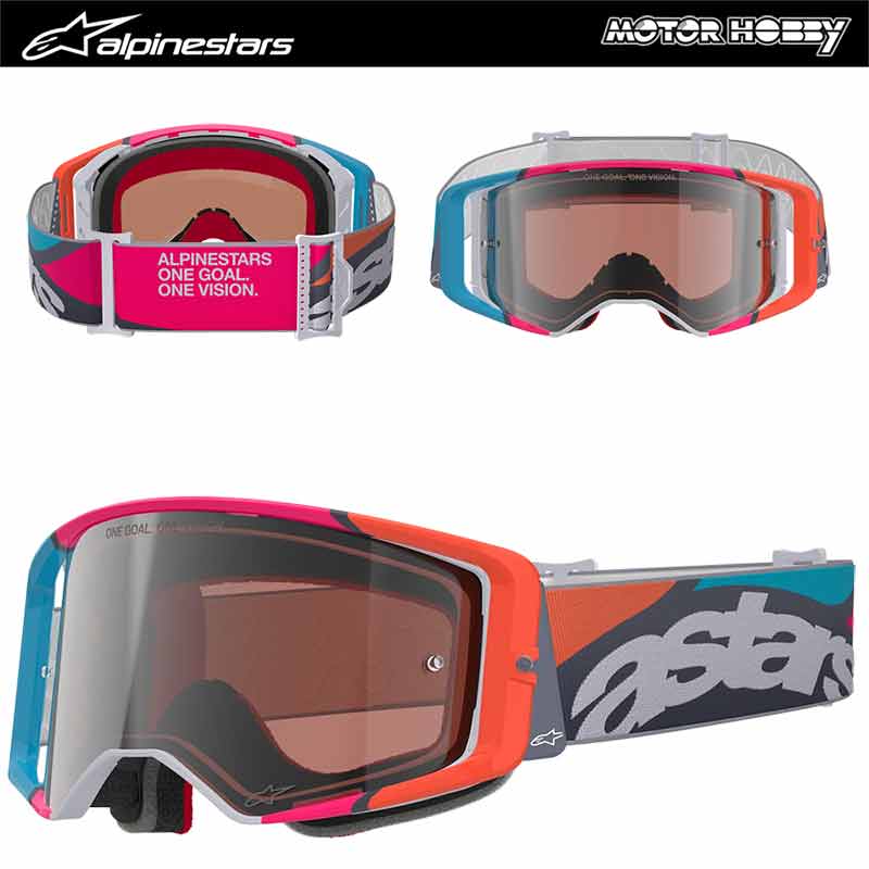 MASCHERA CROSS ENDURO ALPINESTARS SUPERTECH STREAM GRAY MULTILENTE SPECCHIATA