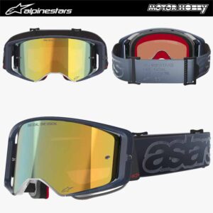 MASCHERA CROSS ENDURO ALPINESTARS SUPERTECH VISION VISTA LENTE SPECCHIATA ORO