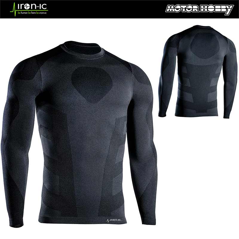 MAGLIA TERMICA IRON-IC I-SOFT MANICA LUNGA INVERNALE NERO