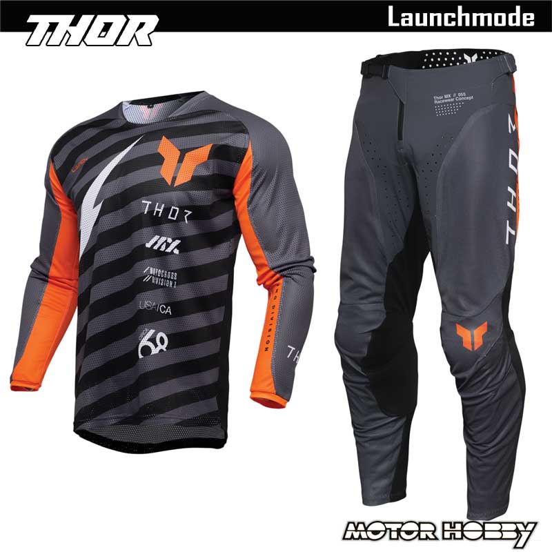 COMPLETO CROSS ENDURO THOR LAUNCHMODE AIR RAID CHARCOAL-BLACK