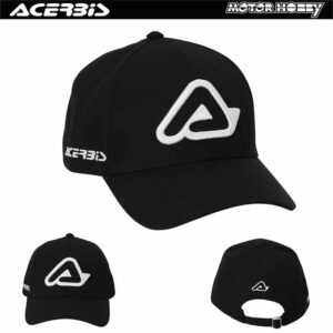 CAPPELLO ACERBIS CON LOGO RICAMATO NERO BIANCO
