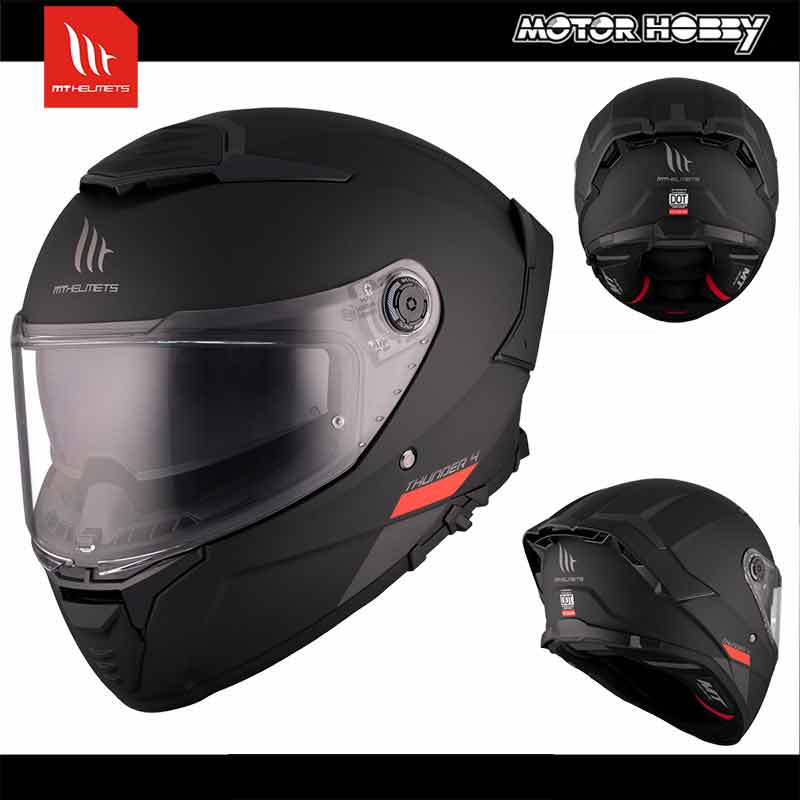 CASCO MOTO INTEGRALE MT THUNDER 4 A1 NERO OPACO ECE 22.06