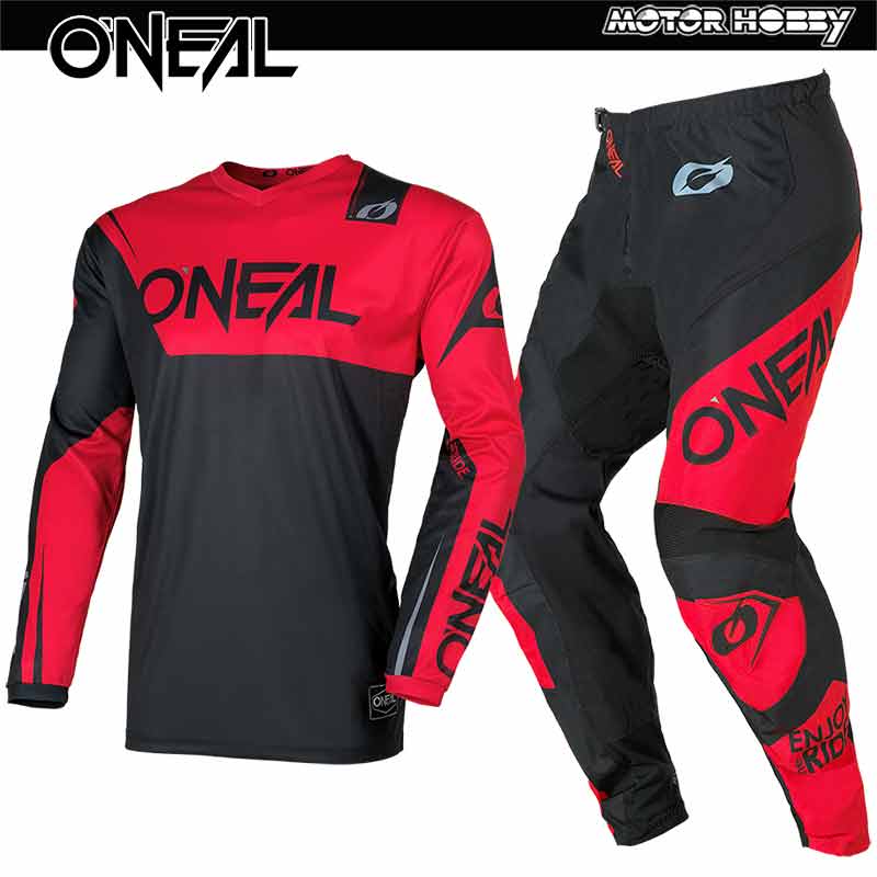 COMPLETO CROSS ENDURO ONEAL ELEMENT RACEWEAR BLACK RED