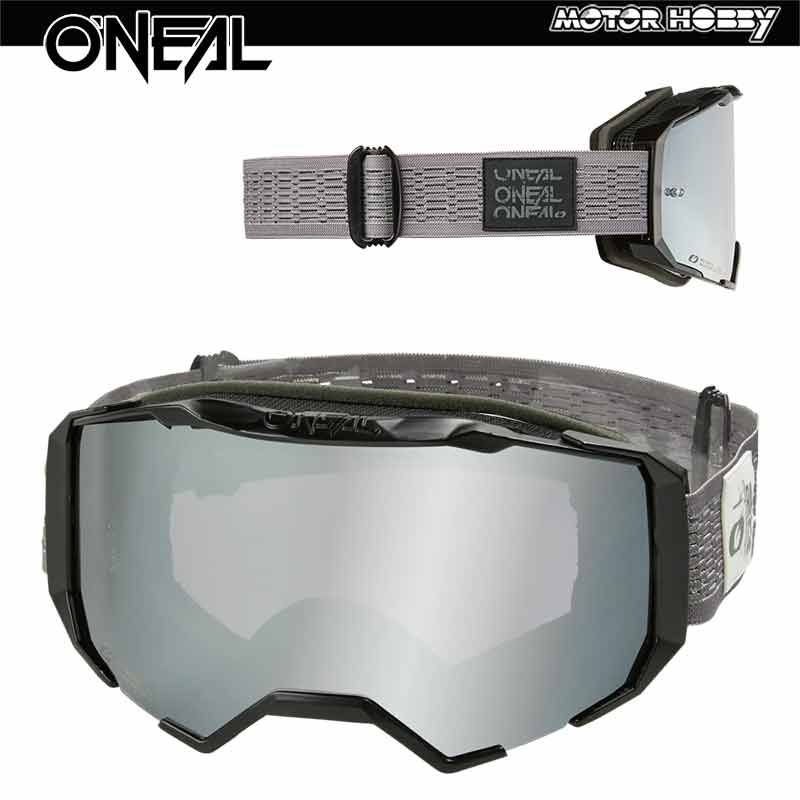 MASCHERA CROSS ENDURO ONEAL B-22 STATIC GRAY LENTE A SPECCHIO