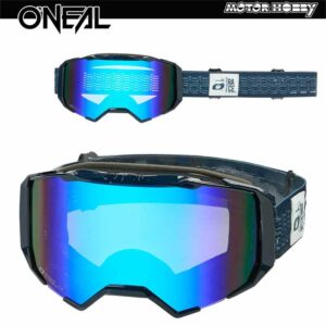 MASCHERA CROSS ENDURO ONEAL B-22 STATIC OCEAN BLUE LENTE A SPECCHIO