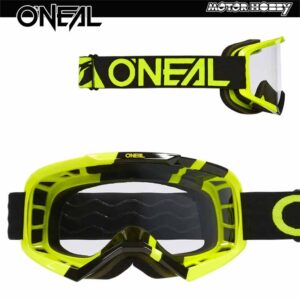 MASCHERA CROSS ENDURO OCCHIALE O’NEAL VAULT NERO GIALLO FLUO LENTE CHIARA