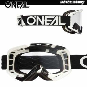 MASCHERA CROSS ENDURO OCCHIALE O’NEAL VAULT NERO BIANCO FLUO LENTE CHIARA