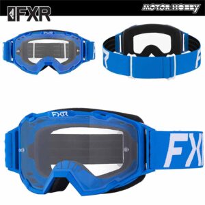 MASCHERA CROSS ENDURO FXR MAVERICK PRIME MX BLU LENTE PRE-CURVATA