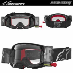 MASCHERA CROSS ALPINESTARS SUPERTECH FIRMA ROLL-OFF BLACK SILVER MODELLO 2027