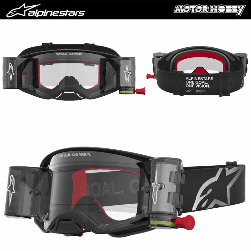 MASCHERA CROSS ALPINESTARS SUPERTECH FIRMA ROLL-OFF BLACK SILVER MODELLO 2027